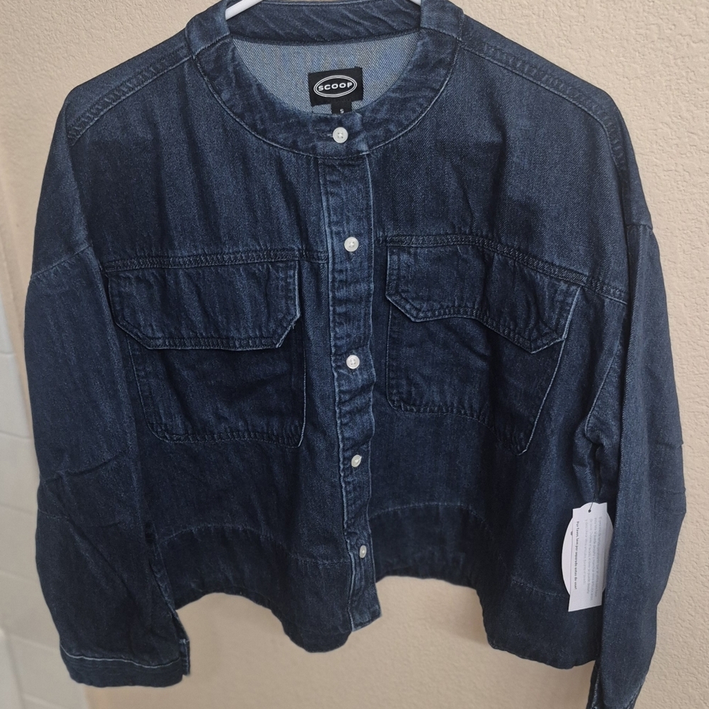 Ladies Blue Denim Shirt Size S